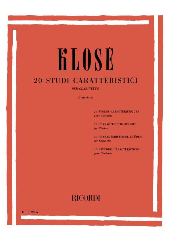 Klosé 20 Studi Caratteristici per Clarinetto