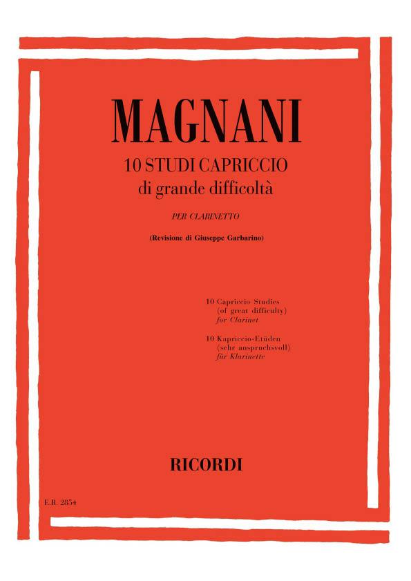 Magnani 10 Studi Capriccio di grande difficoltà per clarinetto