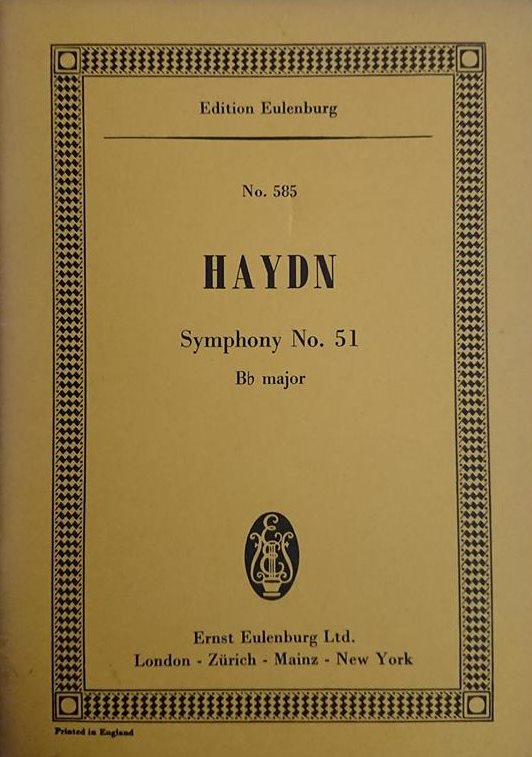 Haydn F.J. Symphony No.51 Bb major Hob. I:51