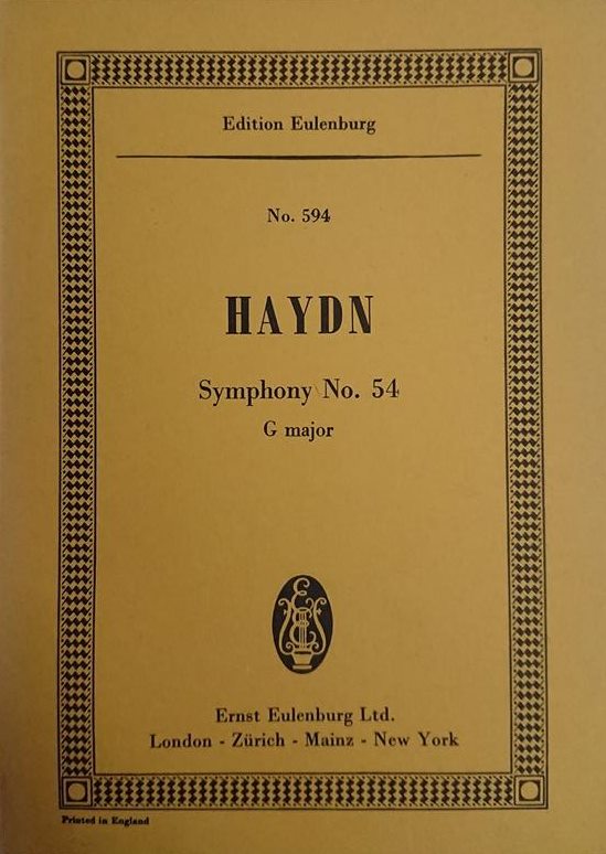 Haydn F.J. Symphony No.54 G major Hob. I:54
