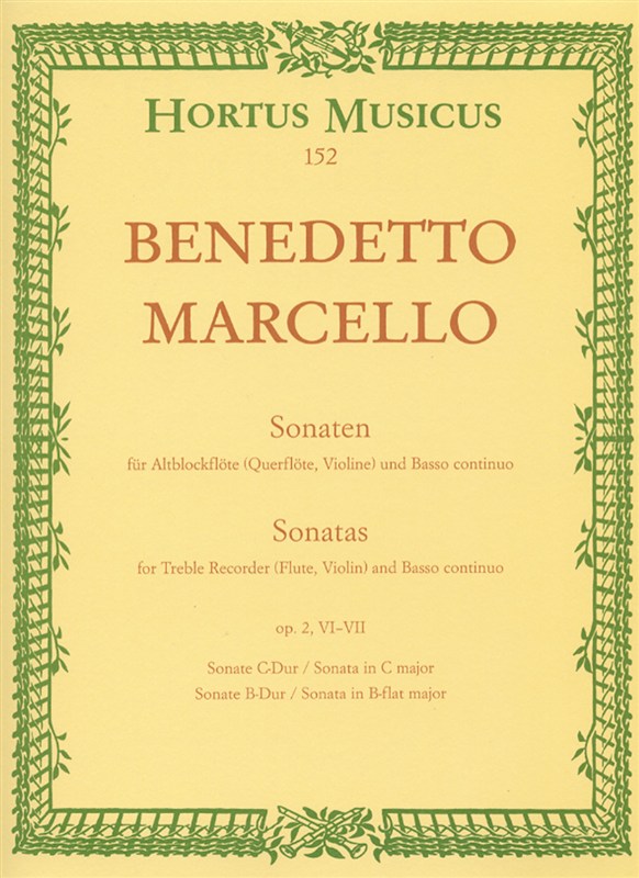MARCELLO B. Sonatas for Treble Recorder and Basso continuo op.2 (III)